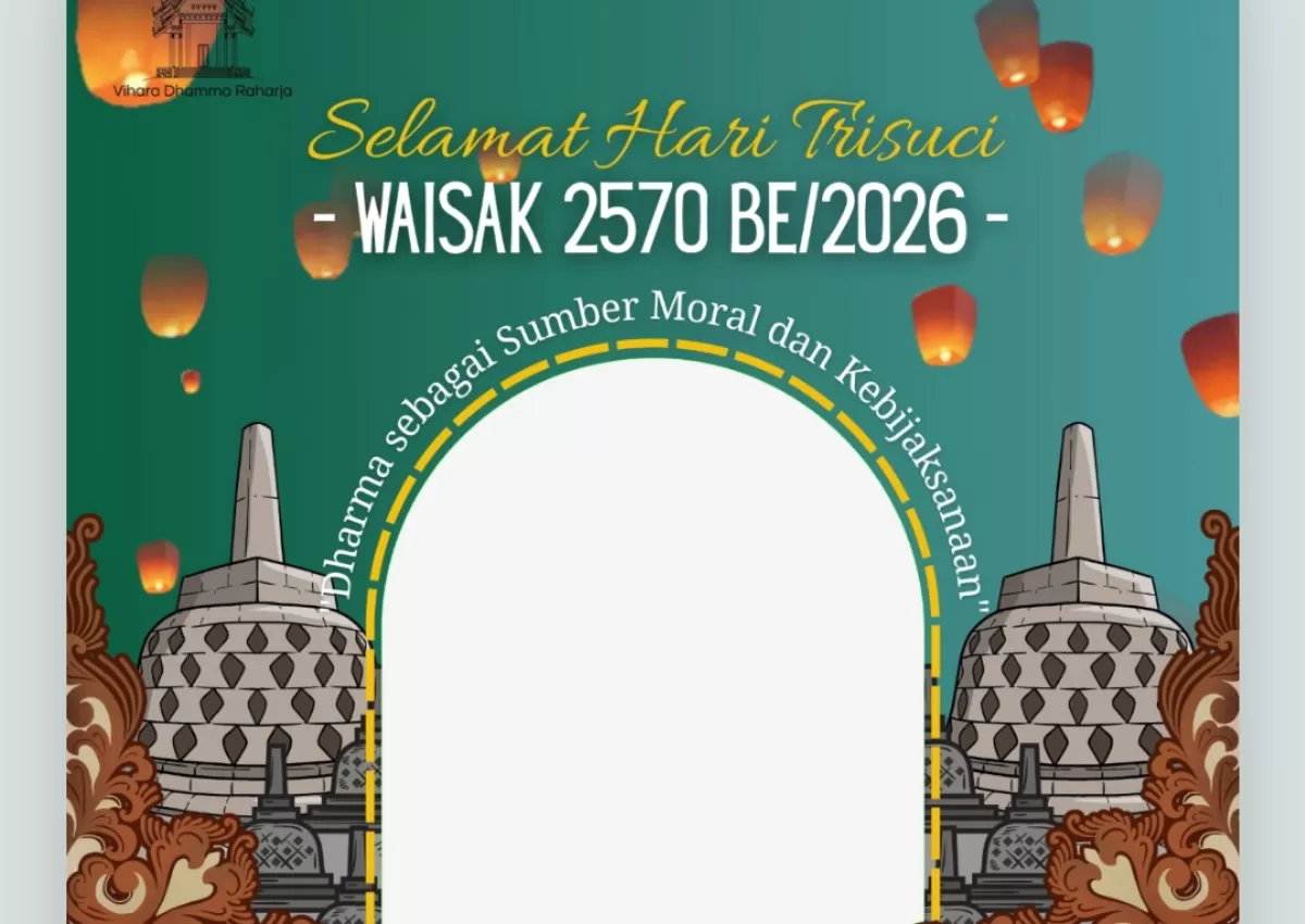 Twibbon Waisak 2026. (Twibbonize.com/Vihara Dhamma Raharja)