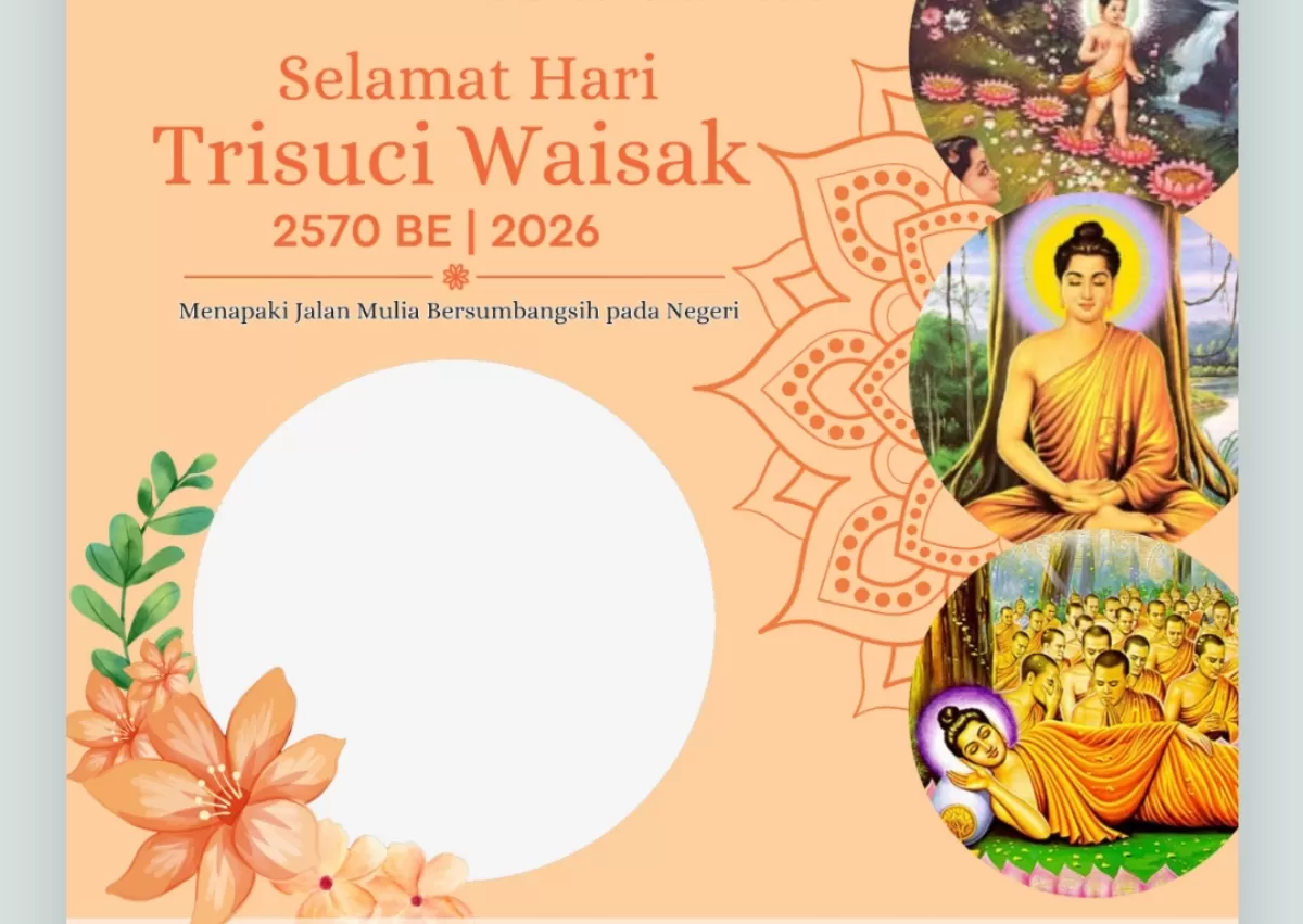 Twibbon Hari Raya Waisak 2026. (Twibbonize.com/FORUM IBU-IBU BUDDHIS BALI)