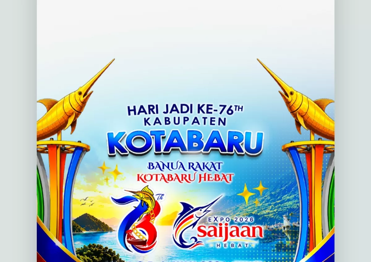 Twibbon HUT Kabupaten Kotabaru 2026. (Twibbonize.com/UPdesignYTC  Official)