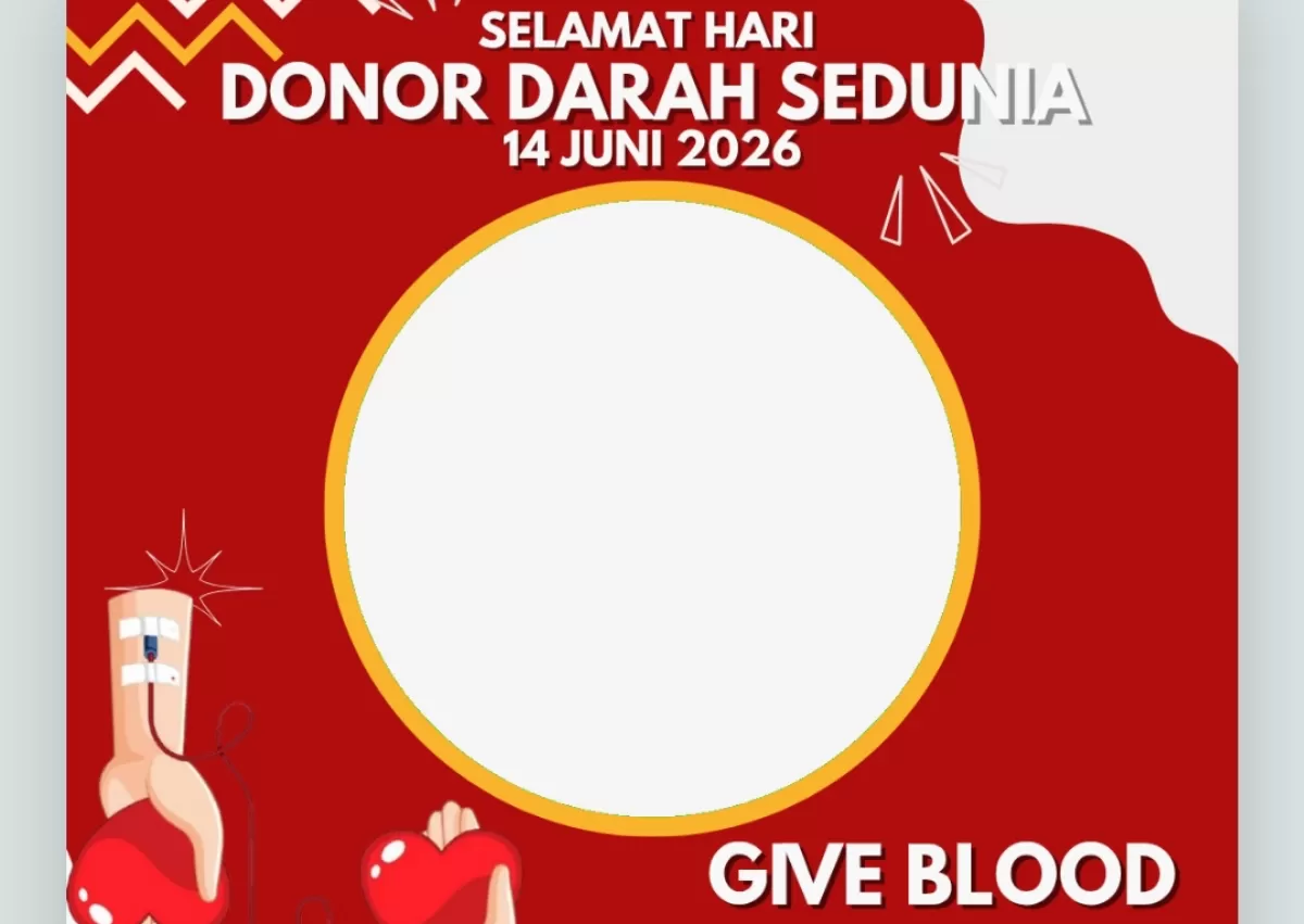 Twibbon Hari Donor Darah Sedunia 2026. (Twibbonize.com/Enala Liu)