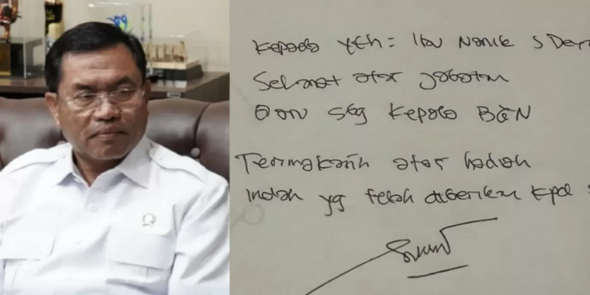 Surat dari Sony Sonjaya untuk Kepala BGN Baru, Nanik S. Deyang.  (Instagram/sonysonjayabd)