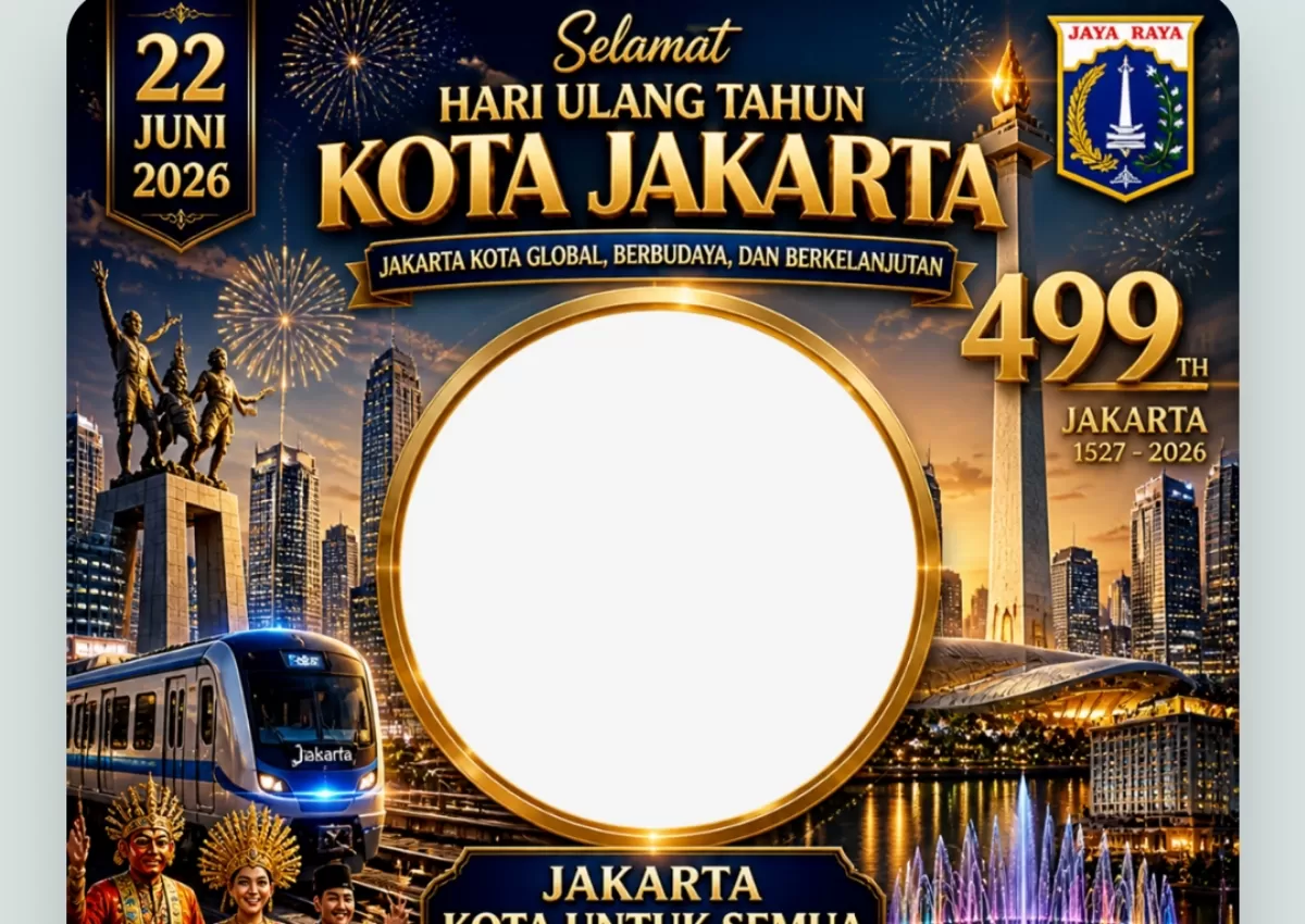 Twibbon HUT ke-499 Kota Jakarta 2026. (Twibbonize.com/Admin.E.T)