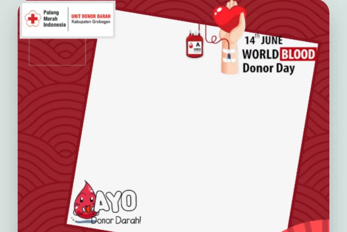 Twibbon Hari Donor Darah Sedunia 2026. (Twibbonize.com/yogi prasetyo)