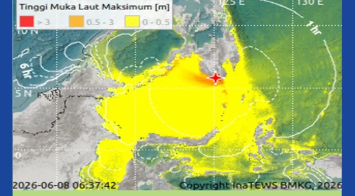 BMKG keluarkan peringatan dini pasca gempa 7.7 SR guncang Filipina, tsunami kecil terjadi di wilayah Sulawesi Utara hingga Maluku Utara yang cukup dekat dengan pusat gempa (instagram/infobmkg)