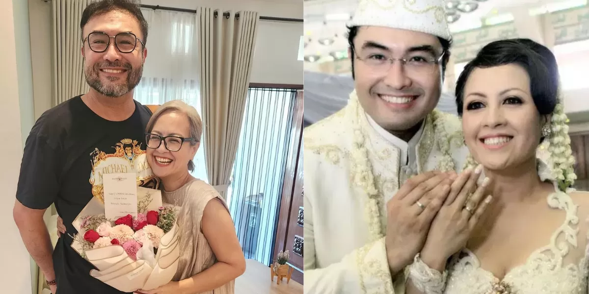 Potret Cynthia Lamusu dan Surya Saputra yang rayakan usia pernikahan ke-18. Tetap kompak dan mesra menjelang menopause. (Instagram/cynthia_lamusu)