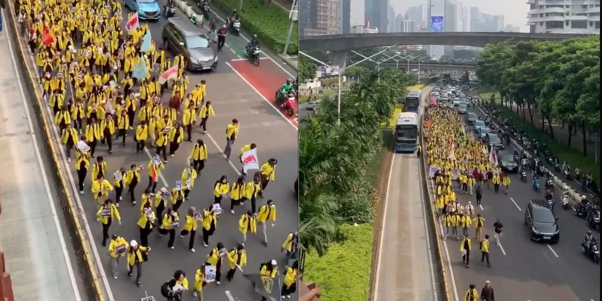 Mahasiswa UI saat menggelar aksi unjuk rasa 12 Juni 2026 (X/@mak_imahhybs)
