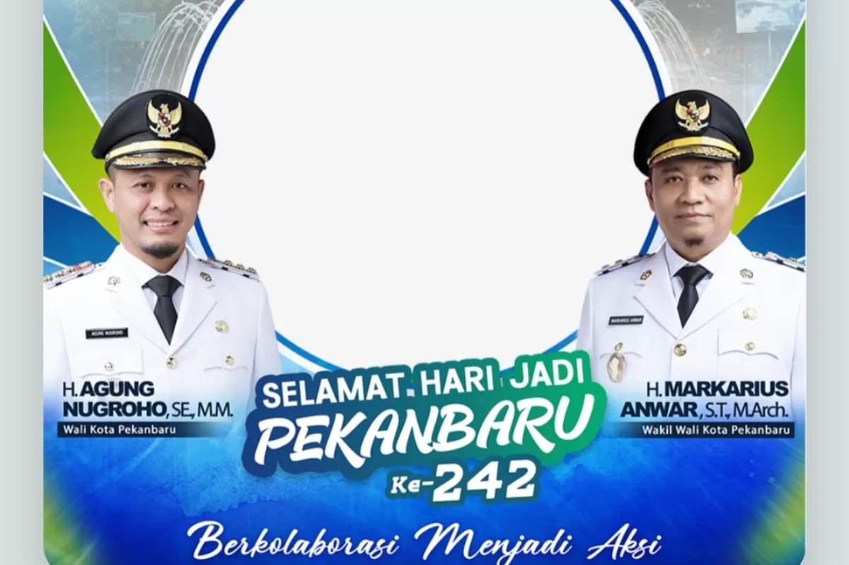 Twibbon HUT ke-242 Kota Pekanbaru 2026. (Twibbonize.com/Abu Shakah)