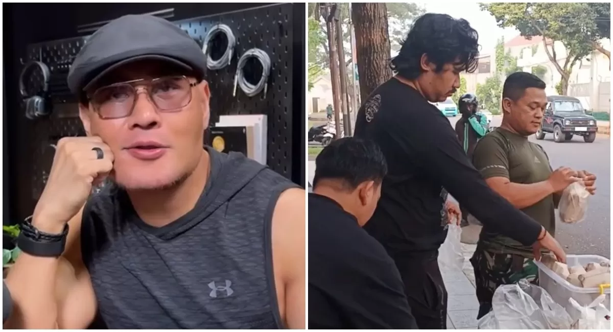 Aksi bagi-bagi makanan gratis yang dilakukan Deddy Corbuzier sekaligus ajakan bantu UMKM di tengah kondisi perekonomian yang tidak baik-baik saja (Instagram/mastercorbuzier)