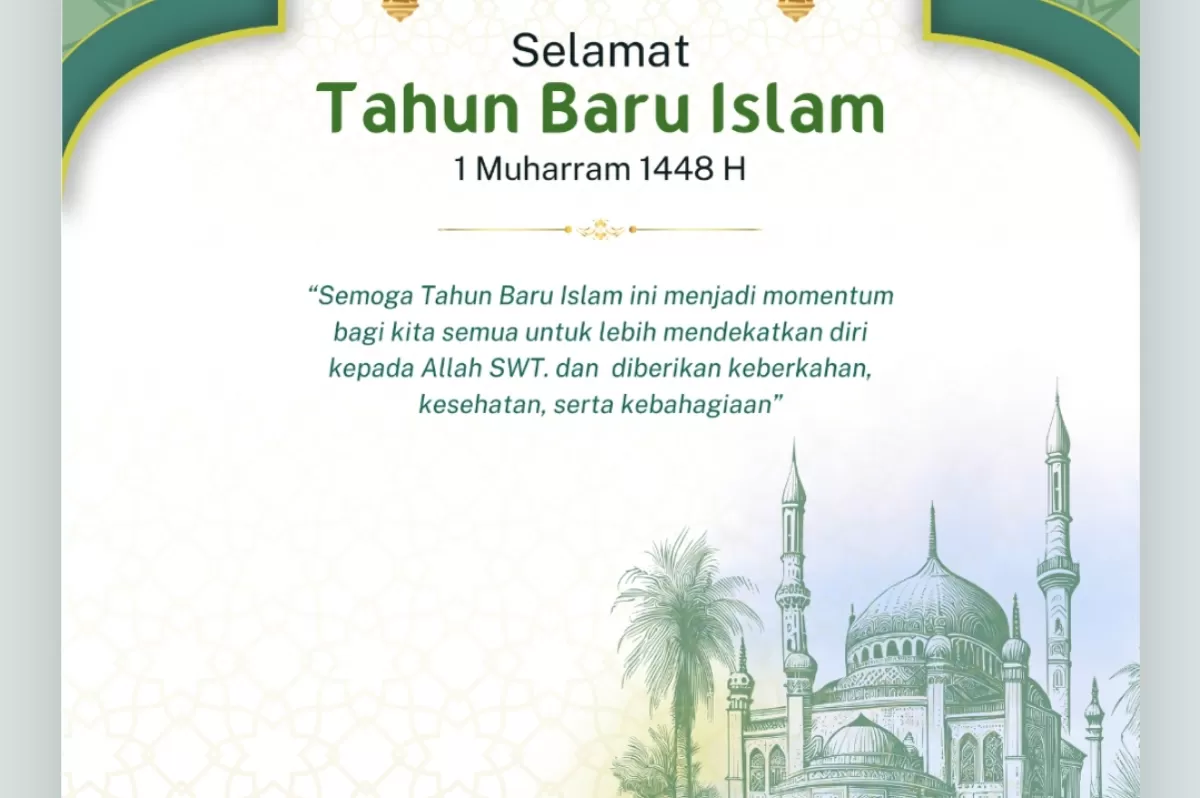 Twibbon Tahun Baru Islam 16 Juni 2026.&lrm; (Twibbonize.com/Gita Dewiputri)