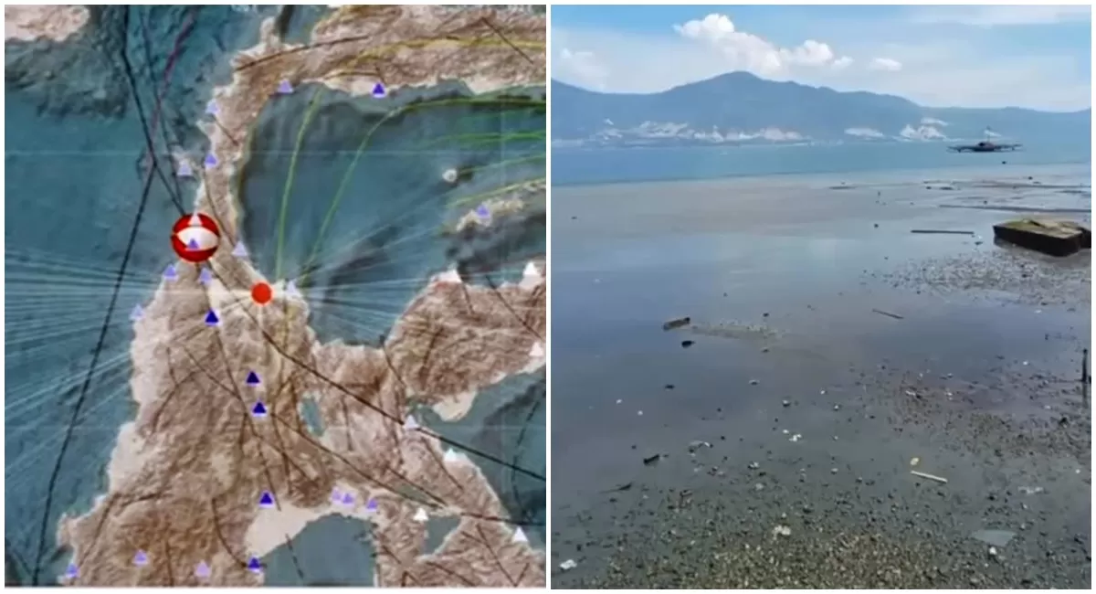 BMKG pastikan Gempa 6,7 SR mengguncang Palu tak berpotensi tsunami, warga soroti kondisi pesisir Pantai Mamboro yang mengalami pasang surut air laut pasca gempa (Instagram/infobmkg/infogempadunia)