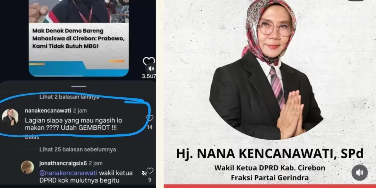 Komentar Wakil Ketua DPRD kab Cirebon, Nana Kencanawati yang disorot (kiri) (X/SistersInDanger)