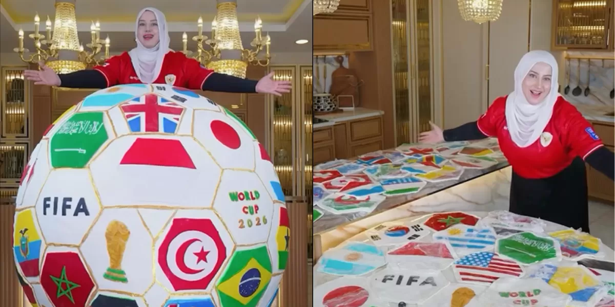 Gebrakan baru! Tasyi Athasyia bikin &lsquo;Bola Piala Dunia Megalodon&rsquo; dari coklat berukuran besar dengan berat 65 kilogram! (Instagram/tasyiiathasyia)