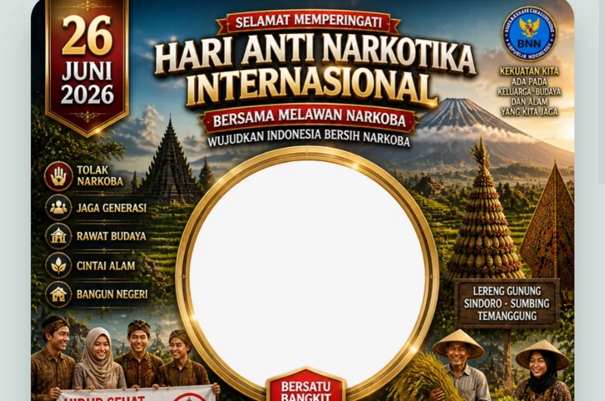 Twibbon Hari Anti Narkoba Internasional 2026. (Twibbonize.com/Admin.E.T)
