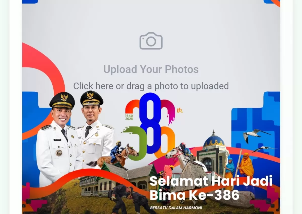 Twibbon HUT Kabupaten Bima 2026. (Twibify.com/Abiyu Rahmat)