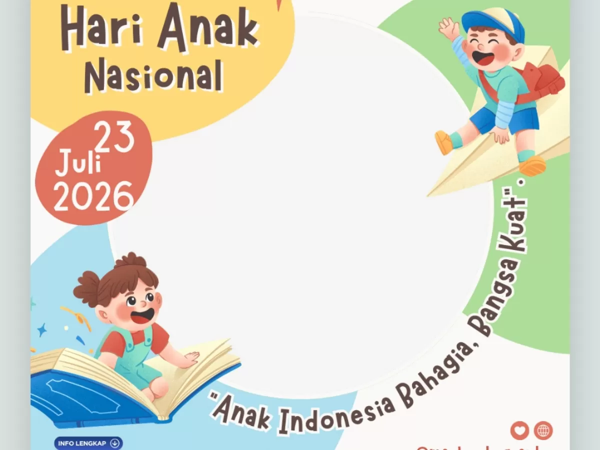 Twibbon Hari Anak Nasional 23 Juli 2026. (Twibbonize.com/masbertography)