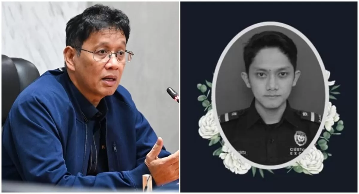 Menkeu Purbaya berikan penghormatan tertinggi dan penghargaan kepada Aditya Waskita Jauhari, pegawai bea cukai yang gugur dalam kecelakaan kapal saat bertugas lakukan pengawasan di Perairan Siak, Riau (Instagram/menkeuri)