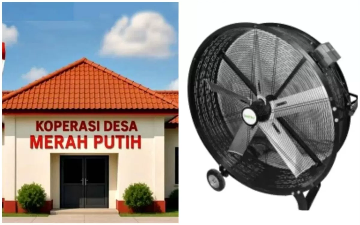 Penampakan Kipas angin Imatsu MDF Drum Fan seharga Rp11 juta yang jadi sorotan DPR RI terkait pengadaan untuk program Koperasi Desa Merah Putih dengan anggaran mencapai Rp1,8 T (Simkopdes.go.id/shopee)