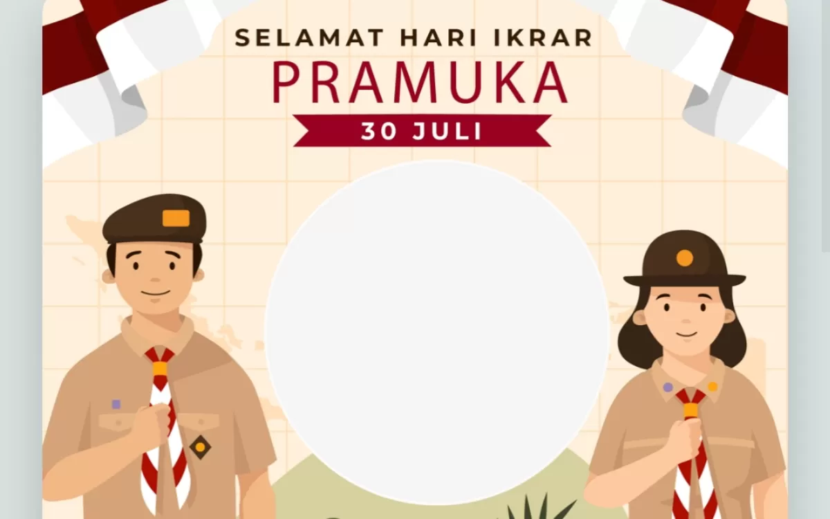 Ucapan Hari Ikrar Gerakan Pramuka 2026. (Twibbonize.com/Ery Iskandar)