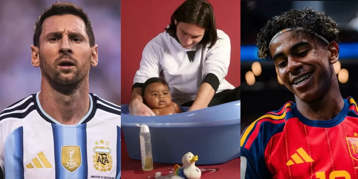 Potret Lionel Messi bersama Lamine Yamal saat bayi dan dewasa  (Instagram @unicef)