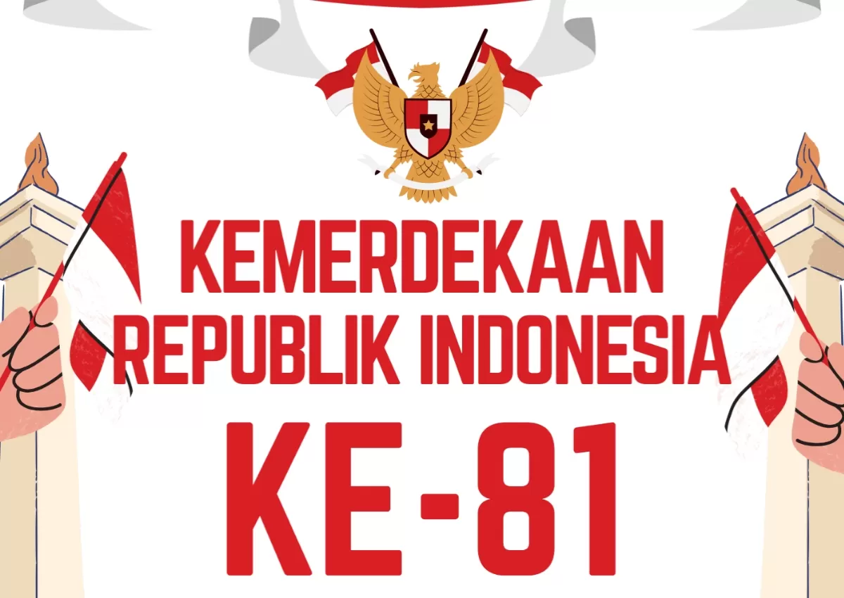 Poster Hari HUT RI ke-81 untuk template banner Acara lomba 17 Agustus 2026. (Canva.com/LA-Porto Co)