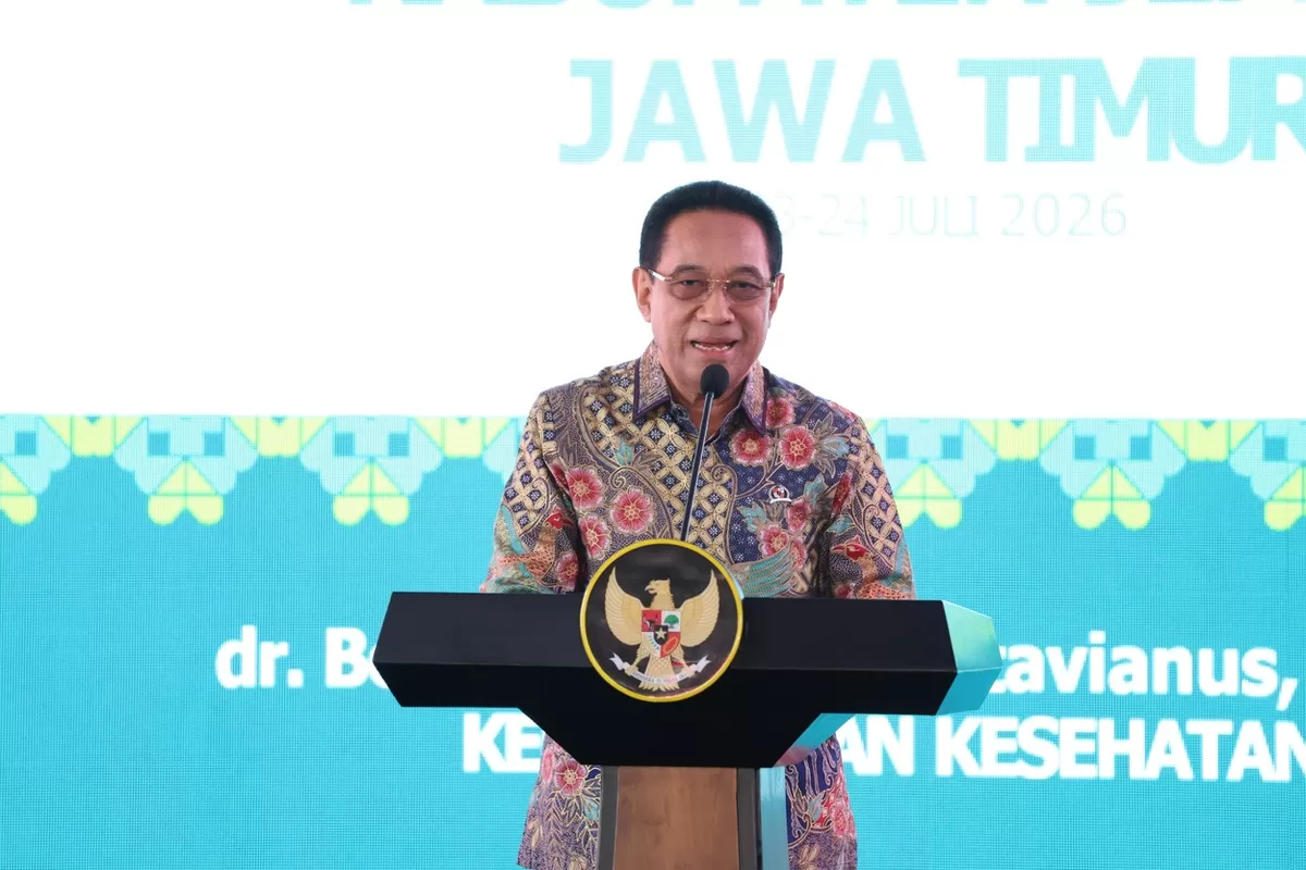 Wamenkes dr. Benjamin Paulus Octavianus, Sp.P(K) saat memberikan sambutan. (Dok Diskominfo Jember)