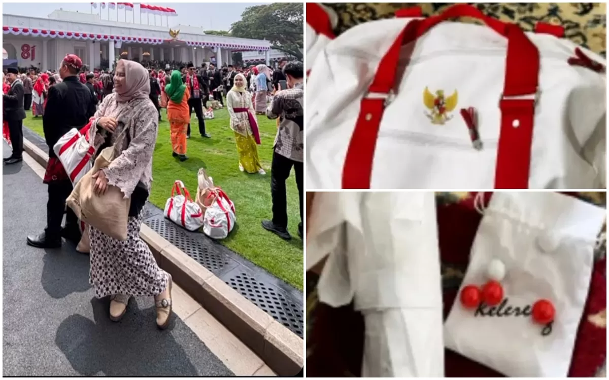 Potret goodie bag yang dibagikan pada para tamu undangan yang mengikuti Upacara Detik-Detik Proklamasi Kemerdekaan RI di Istana Merdeka Jakarta (Instagram/sindyshndr)