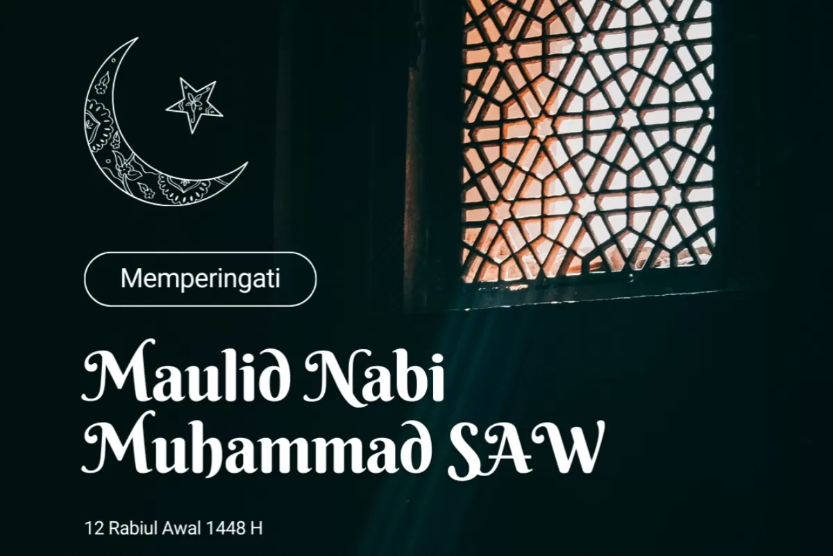 Poster Maulid Nabi Muhammad SAW 2026. (Canva.com/Graphr Templates Design)