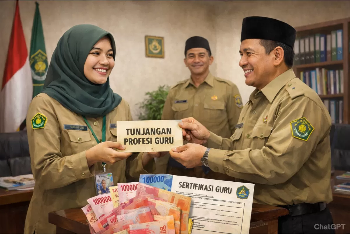 Ilustrasi - Tunjangan Profesi Guru Madrasah cair bertahap termasuk untuk lulusan PPG 2025 (Portaloka.id)