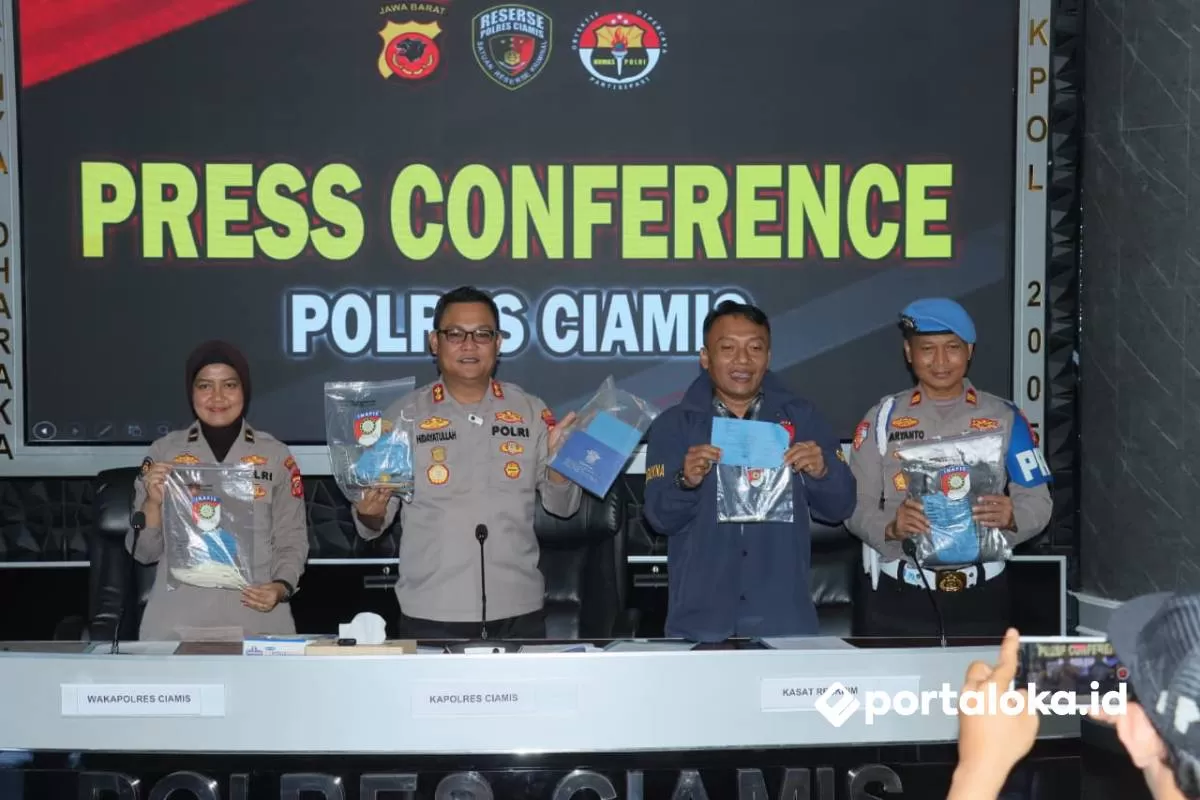 Polres Ciamis menangkap residivis kasus curanmor dan ternak (Portaloka.id/Bang Sufi)