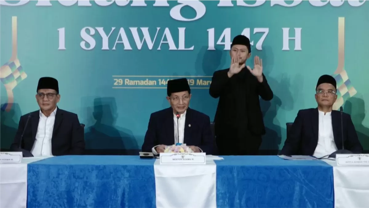 Menteri Agama sampaikan hasil sidang isbat penetapan Idul Fitri 1447 Hijriah (YouTube Bimas Islam TV)