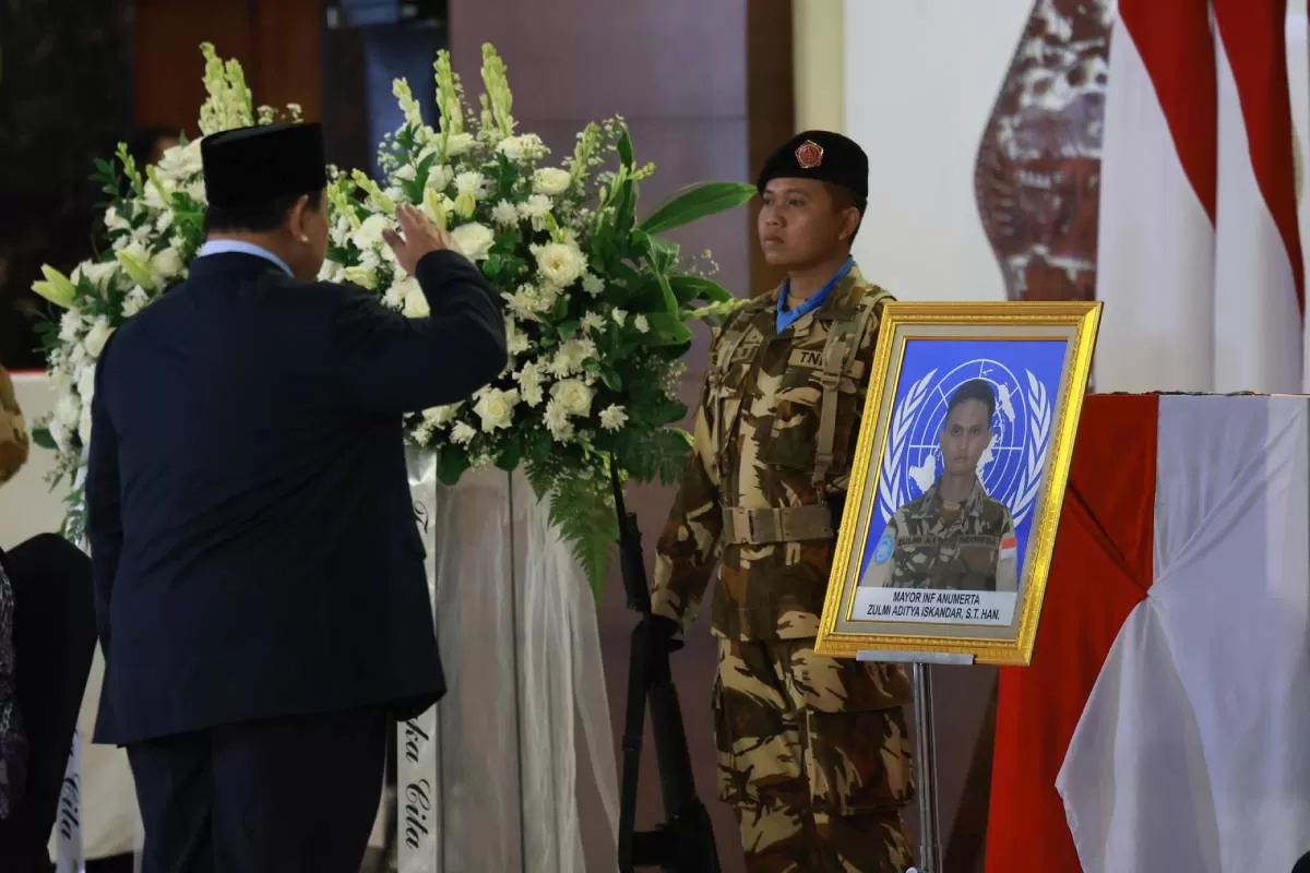 Presiden Prabowo beri penghormatan terakhir untuk 3 prajurit TNI yang gugur di Lebanon (Ist)