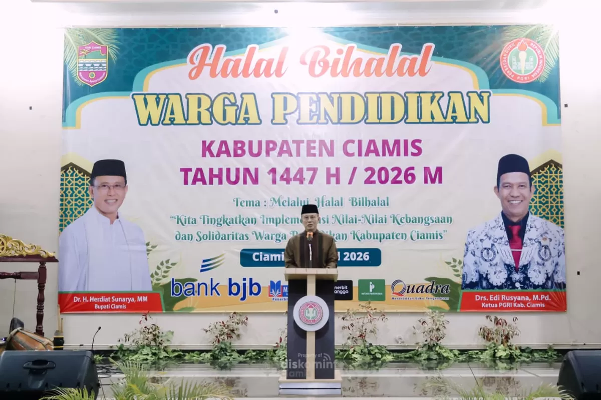 Bupati Ciamis, Herdiat Sunarya hadiri Halal Bi Halal PGRI Kabupaten Ciamis (Pemkab Ciamis)