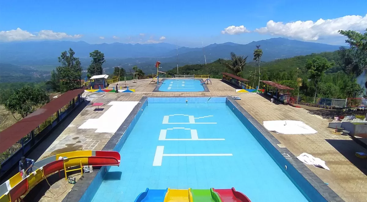 Tirta Pasir Raya, salah satu destinasi wisata di Panjalu, Ciamis (Instagram @wahanatirtapasirraya)