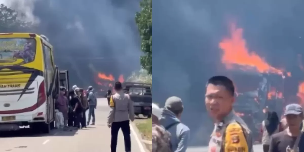 Kecelakaan maut Bus ALS vs truk tangki di Musi Rawas  Utara, Sumsel (Instagram @bengkuluinfo)