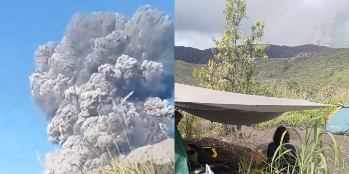 Menyoroti peristiwa erupsi Gunung Dukono di Maluku Utara berdasarkan penuturan pemandu wisata saat insiden terjadi.  (Facebook.com / Lexi Djangu Trekker - X.com/@infogempadunia)