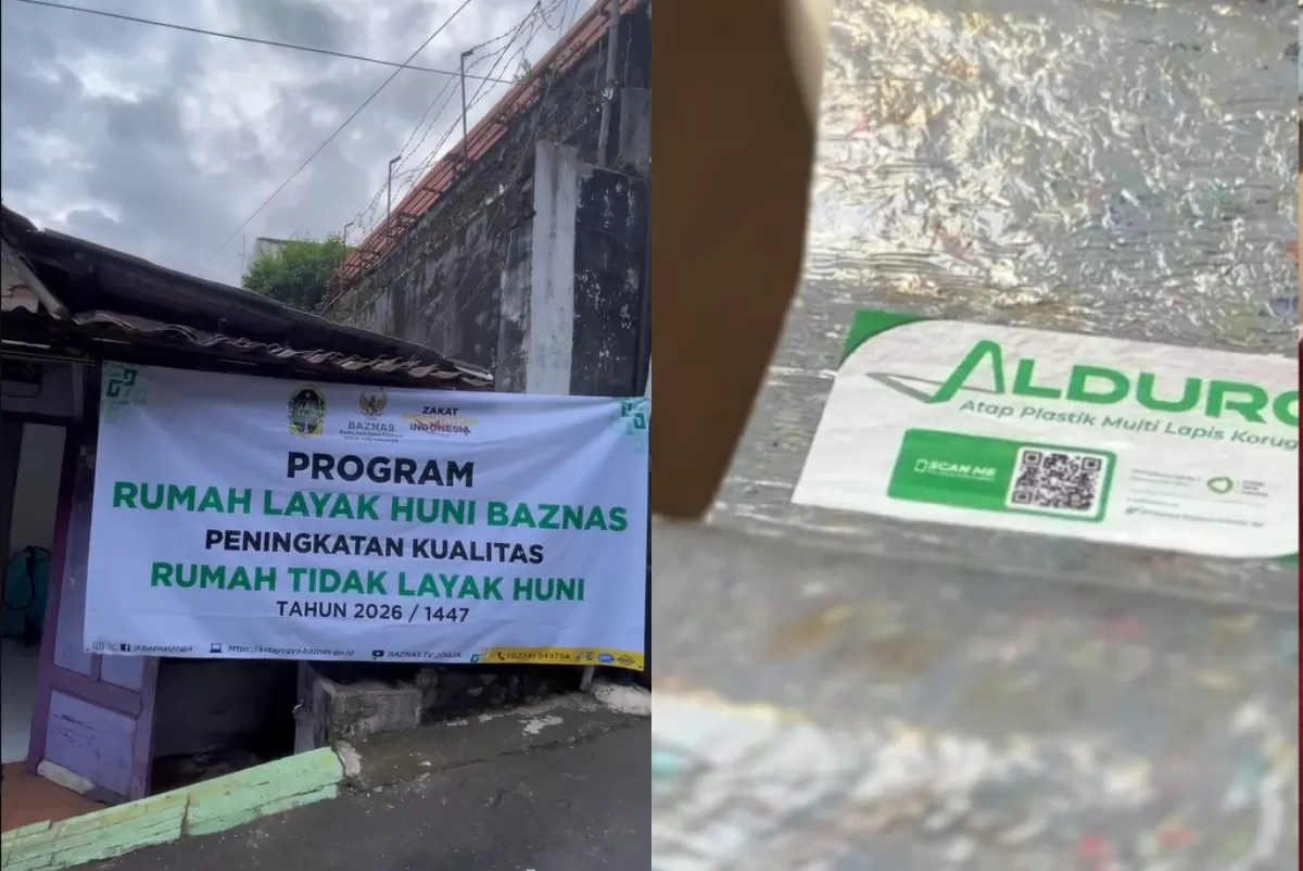 Penggunaan atap Alduro dalam program bedah rumah oleh Pemkot Yogyakarta.  (Dok. Pemkot Yogyakarta & PT Sirkular Karya Indonesia)