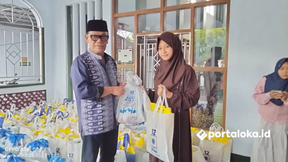 Anak yatim binaan LPYP Maleber terima daging kurban (Portaloka.id/Arman)