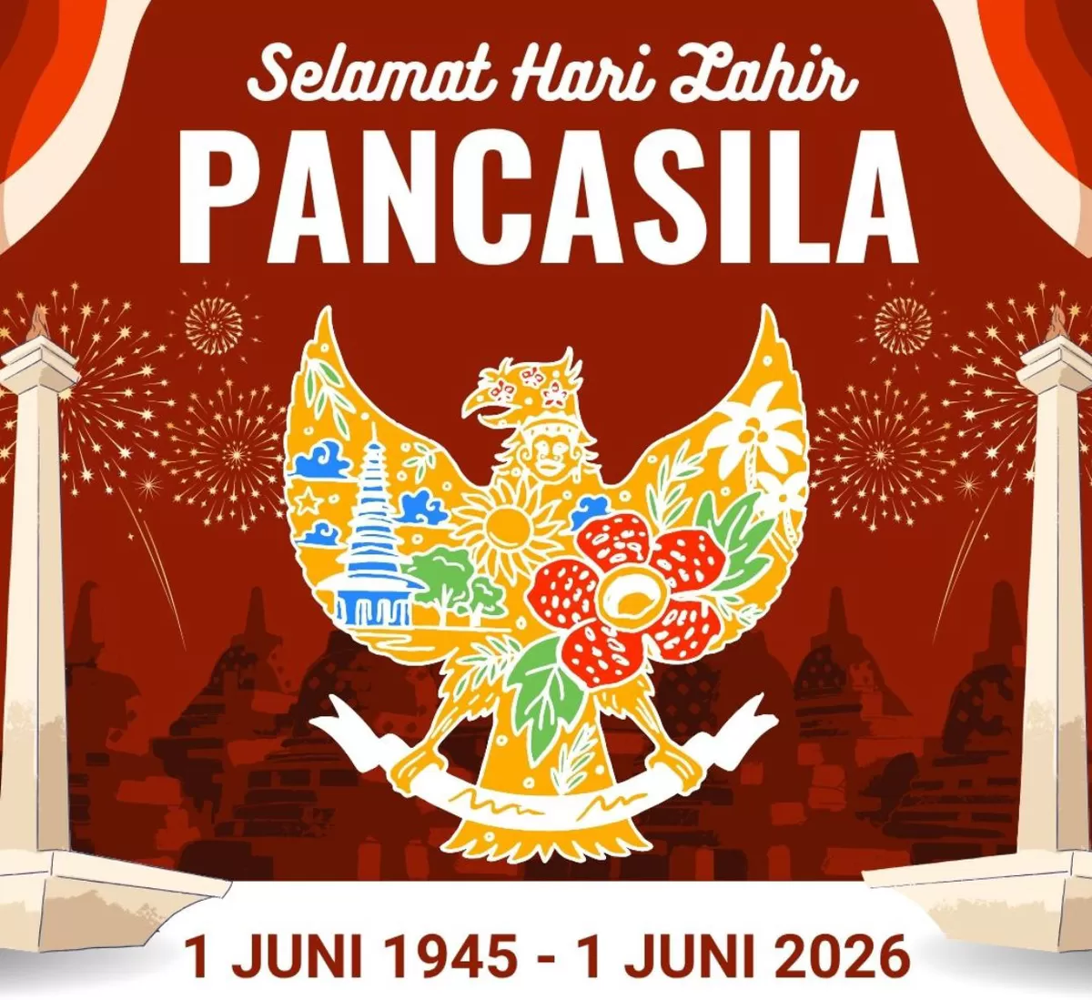 Poster Hari Lahir Pancasila 2026 gratis (Canva)
