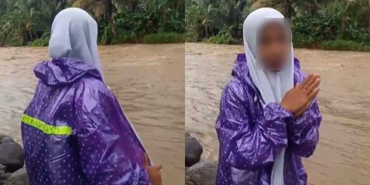 Menyoroti video viral yang memperlihatkan siswa Desa Nyofifi di Maluku Utara (Malut) terkait jalur sungai ekstrem yang dilewatinya menuju sekolah.  (TikTok.com/RifandiPiter)