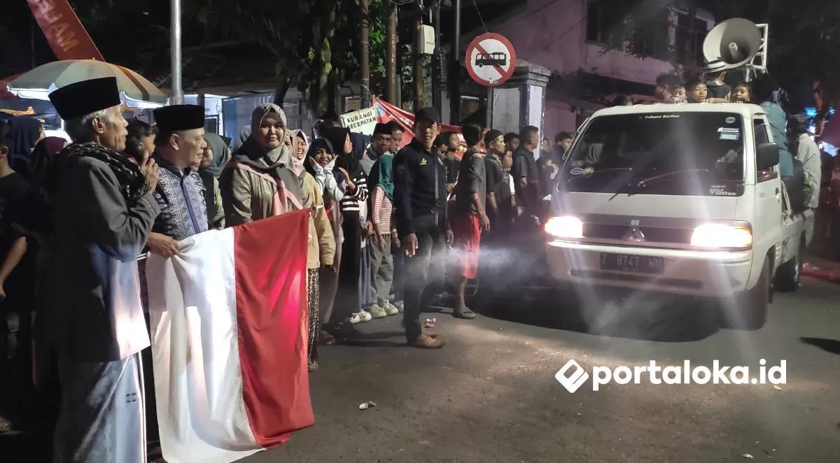 Pawai obor menyambut Tahun Baru Islam 1448 H/2026 M Kelurahan Maleber, Kecamatan Ciamis (Portaloka.id/Arman)