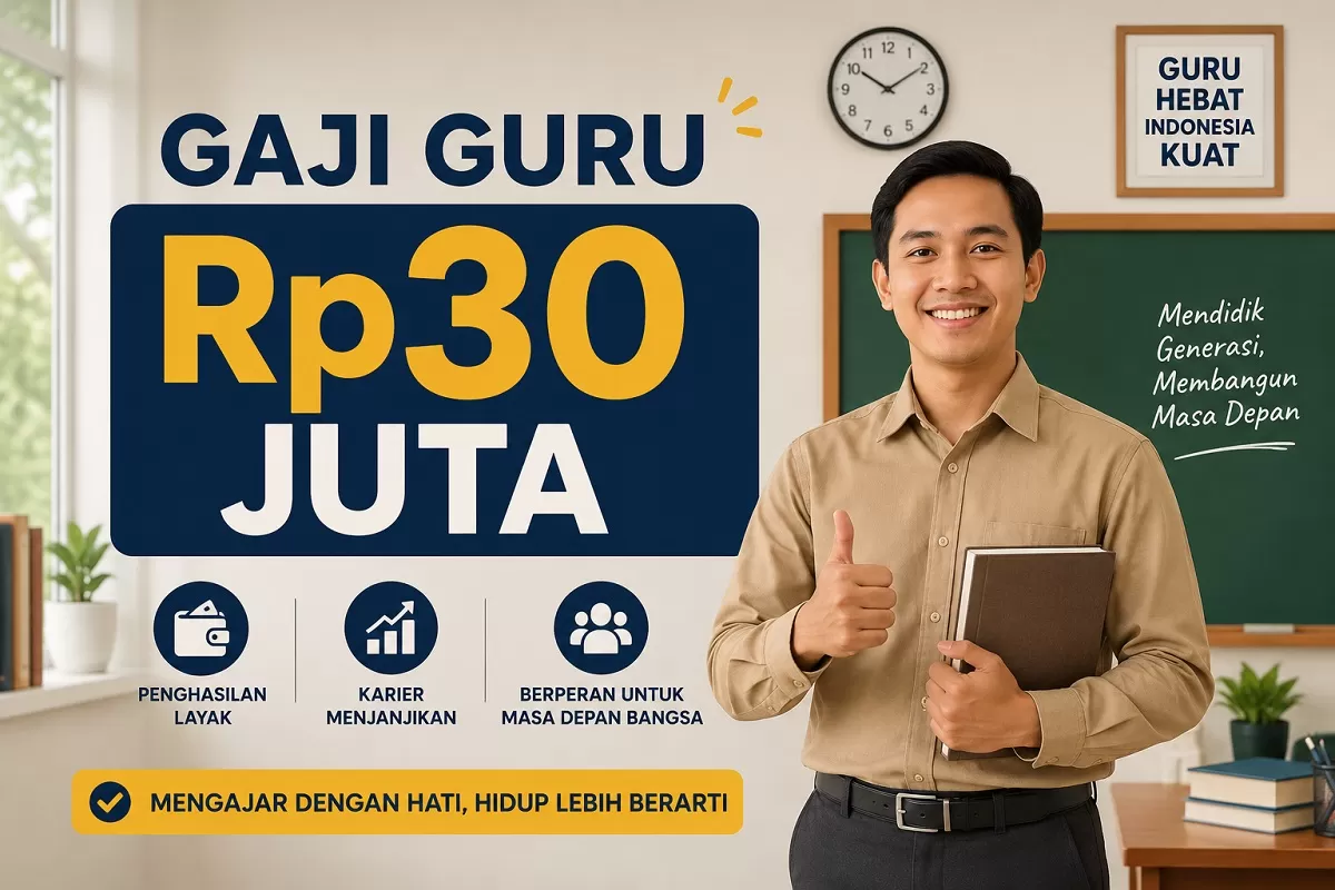 Ilustrasi - Gaji guru diusulkan naik hingga Rp30 juta per bulan (AI ChatGPT - Portaloka.id)
