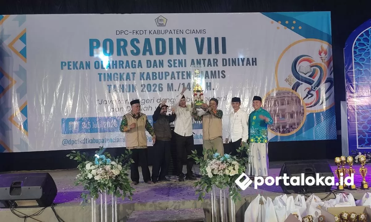 Kecamatan Cijeungjing jadi juara umum Porsadin VIII Kabupaten Ciamis 2026 (Portaloka.id/Arman)