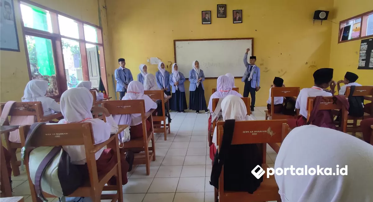 Kegiatan MATAMUDA MTs Al Barkah Ciamis diikuti seluruh murid baru (Portaloka.id/Arman)