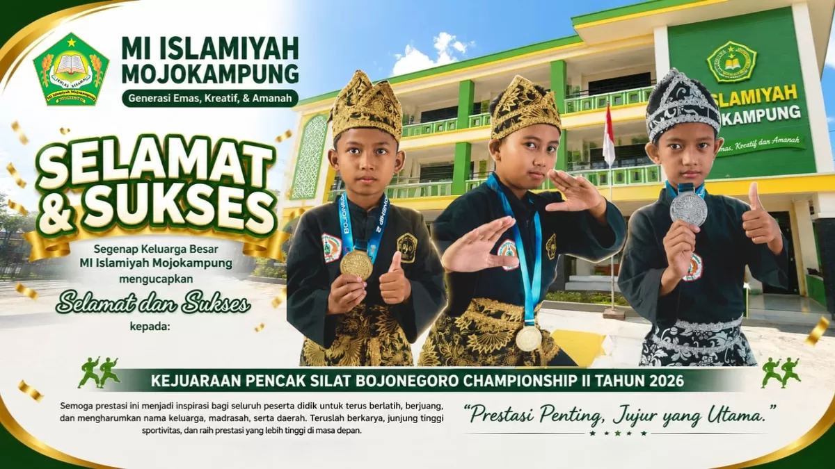 Siswa MI Islamiyah Mojokampung jadi juara dalam Kejuaraan Pencak Silat Bojonegoro Championship II Tahun 2026 (Dok. Istimewa)