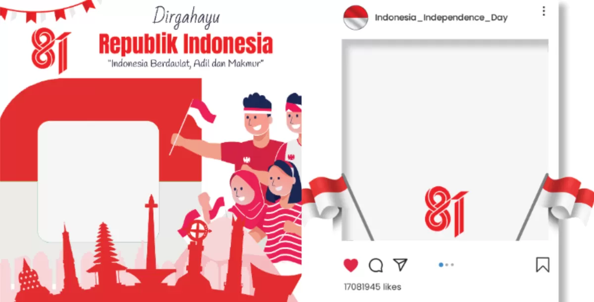 Twibbon HUT RI ke-81 untuk bingkai foto profil medsos gratis (Twibbonize)