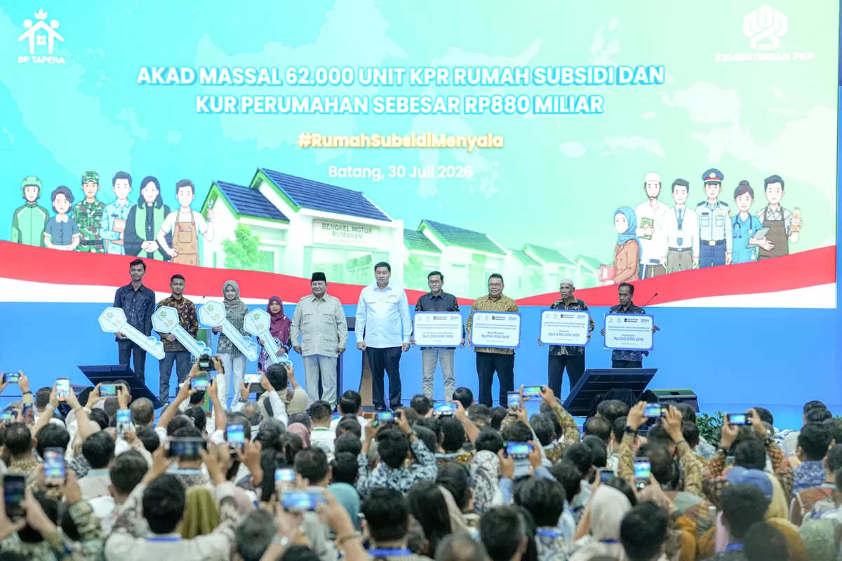 Akad massal debitur KPR FLPP bersama Presiden Prabowo (Ist)