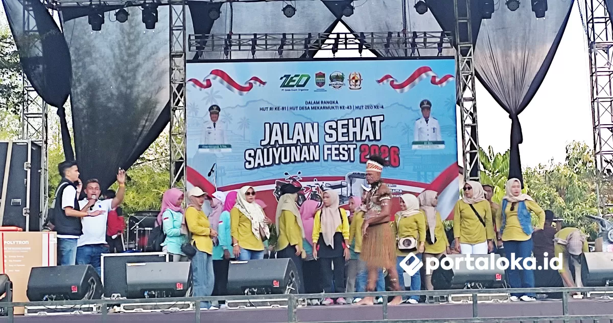 Panggung rakyat dan jalan sehat turut meriahkan HUT Desa Mekarnukti, Cisaga, Ciamis (Portaloka.id/Arman)