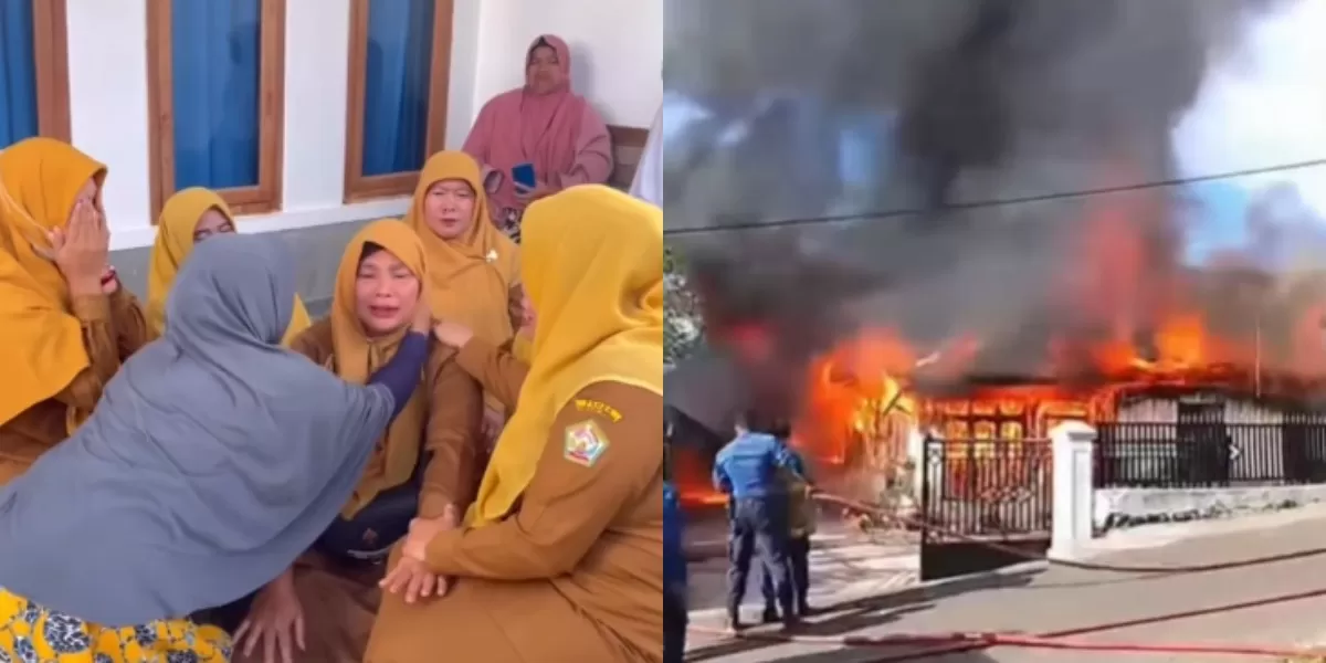 Tangis pilu guru PAI di Aceh Tengah yang rumahnya hangus terbakar (Instagram @kebergayo)