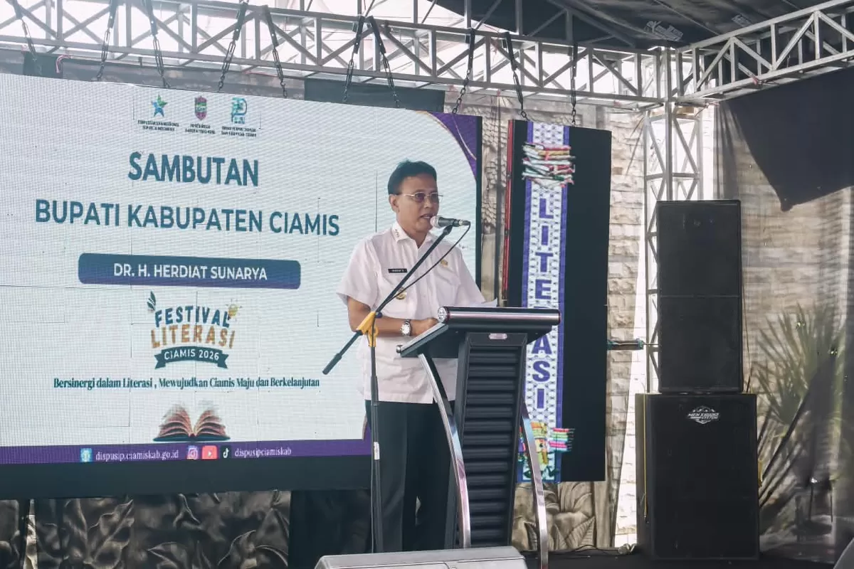 Bupati Herdiat membuka Festival Literasi Ciamis 2026 (Ist)
