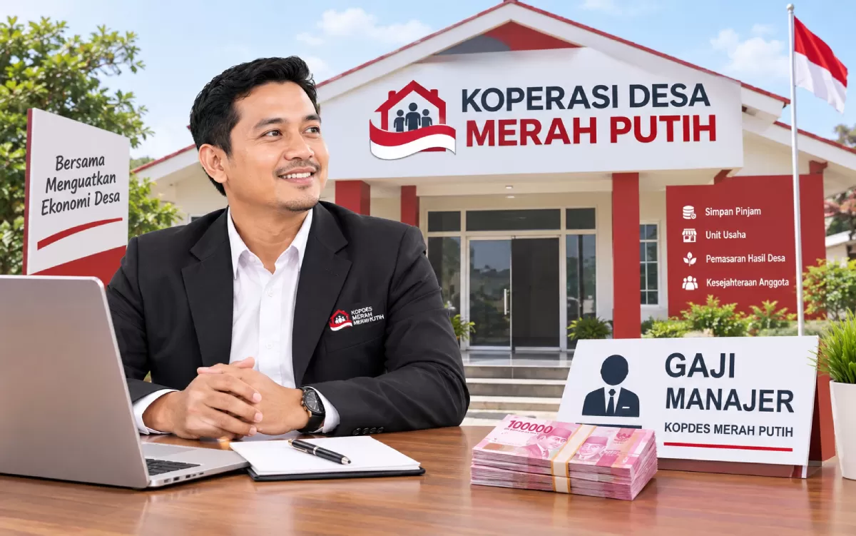Ilustrasi - Gaji manajer Koperasi Desa/Kelurahan Merah Putih yang mulai kerja pada Oktober 2026 (AI ChatGPT - Portaloka.id)